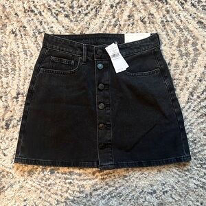 American Eagle Super Hi-Rise A-Line Button Up Jeans Skirt. Size 00 24W